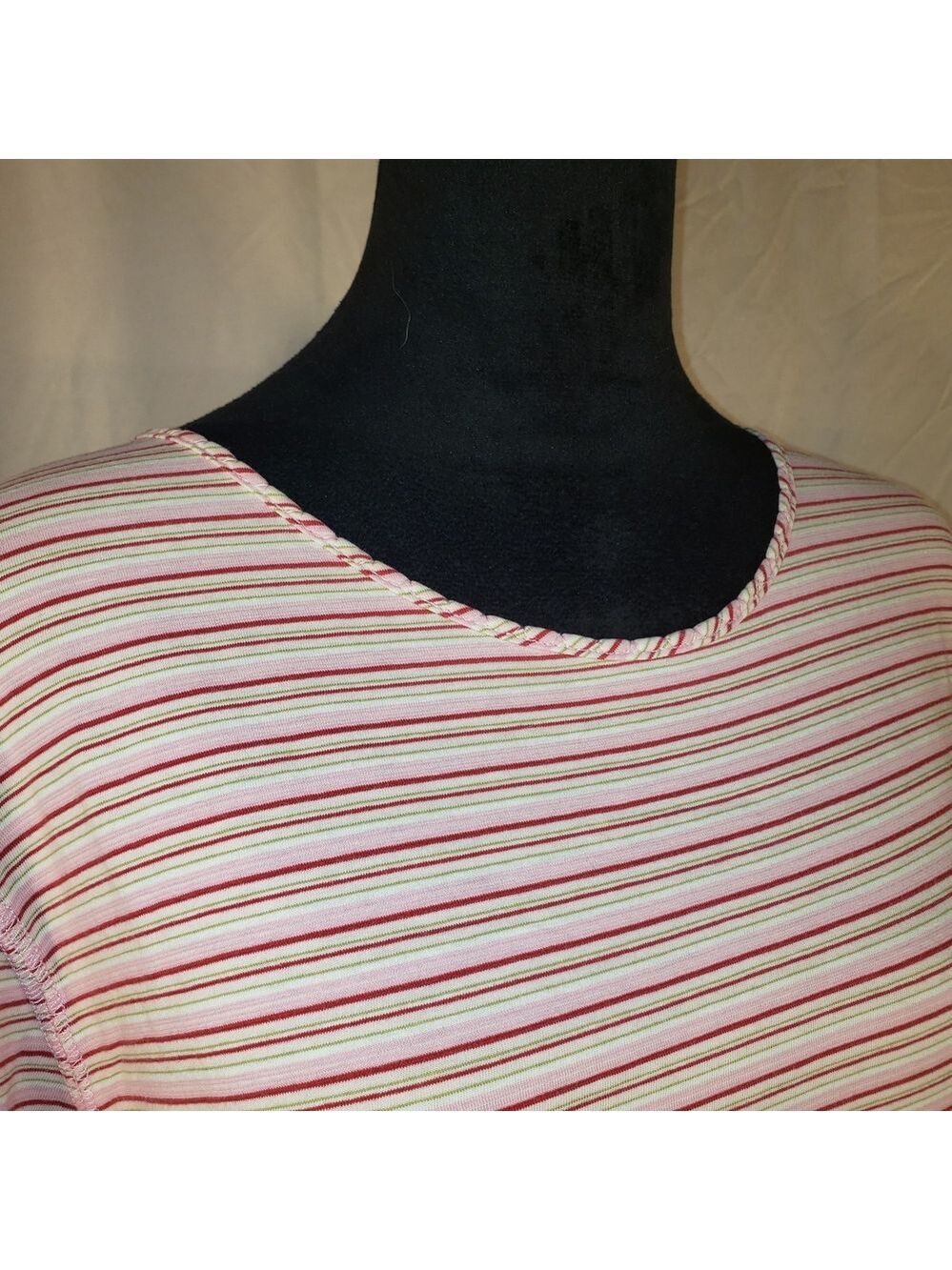 Women's Pink Striped Long Sleeve Nightgown